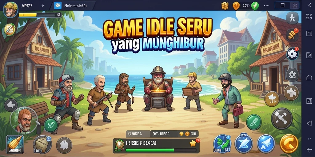Tangkapan layar utama API77 menampilkan gameplay Idle yang menarik dan mengasyikkan.