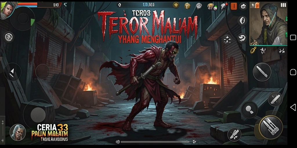 Tangkapan layar CERIA33 menampilkan suasana mencekam di lokasi berhantu.