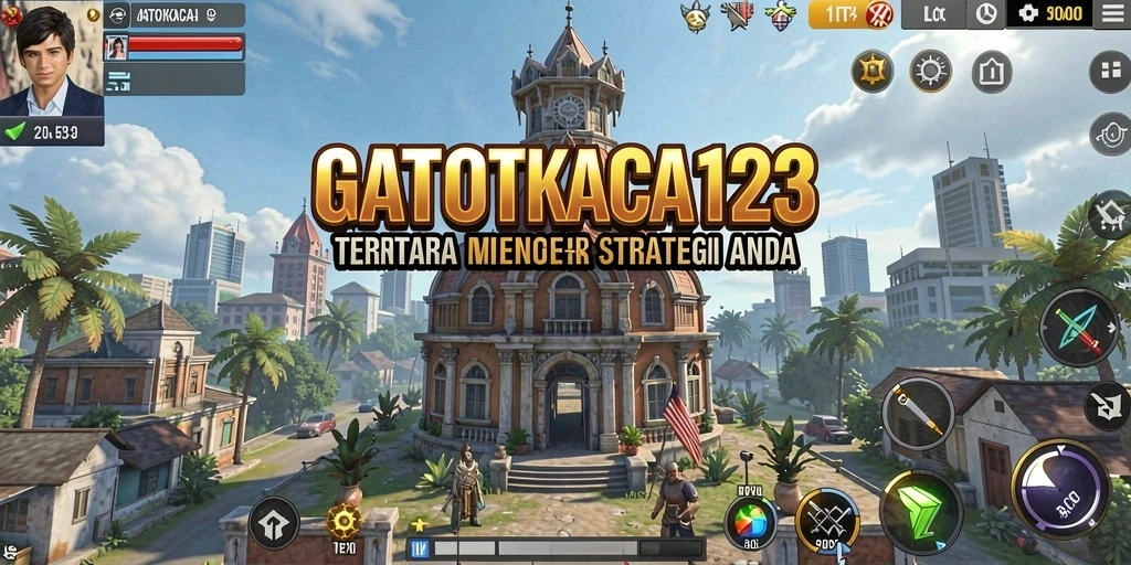 Screenshot GATOTKACA123 menampilkan aksi menara dalam permainan Tower Defense.