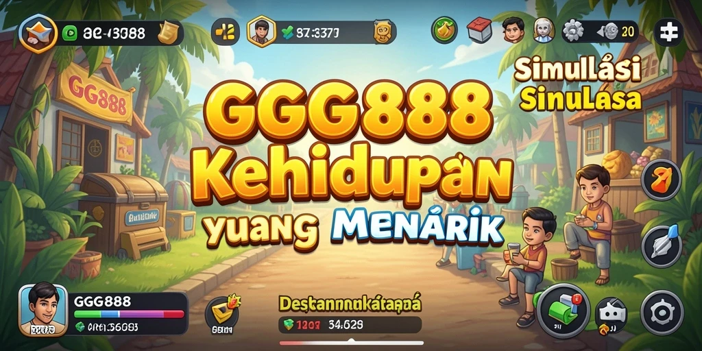 Screenshot dari GGG888 yang menunjukkan gameplay simulasi kehidupan.