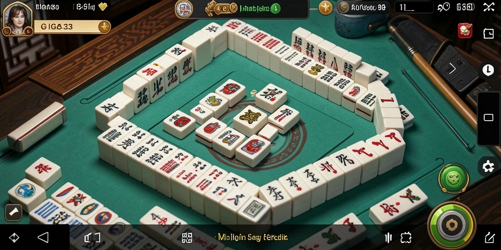 Tampilan gameplay seru GIGA33 dengan ubin Mahjong yang menarik.