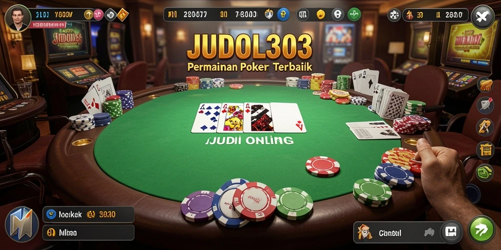 Tampilan gameplay Poker yang menarik dan mendebarkan di JUDOL303.