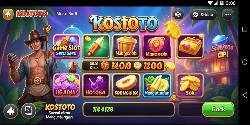 Tampilan gameplay KOSTOTO yang seru dan visual menarik.