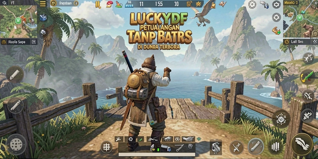 Gameplay LUCKYDF di dunia terbuka yang penuh petualangan.