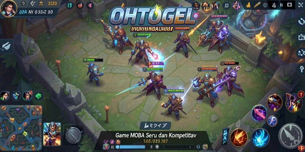 Gameplay OHTOGEL dengan aksi seru di arena MOBA.