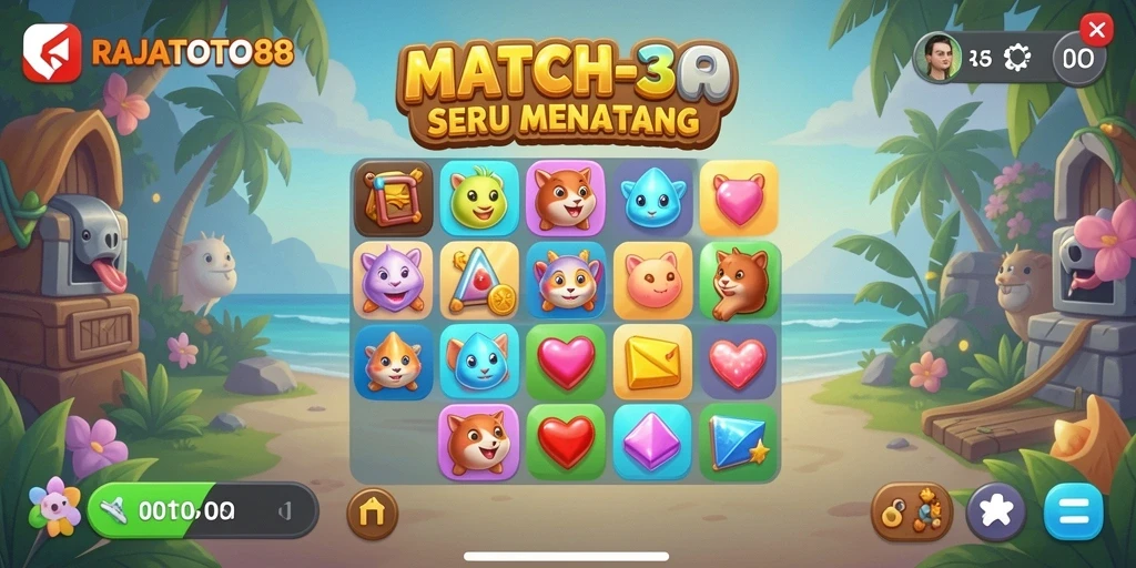 Tampilan gameplay seru dari RAJATOTO88 dengan efek visual menawan.