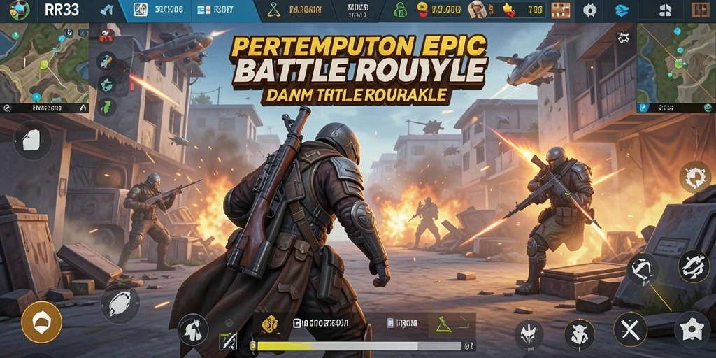 Screenshot utama RR33 menampilkan aksi pertempuran melawan pemain lain.