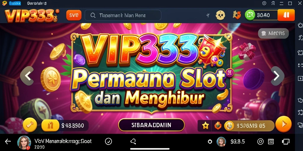 Tampilan gameplay menarik dari VIP333 yang menampilkan slot berwarna-warni.