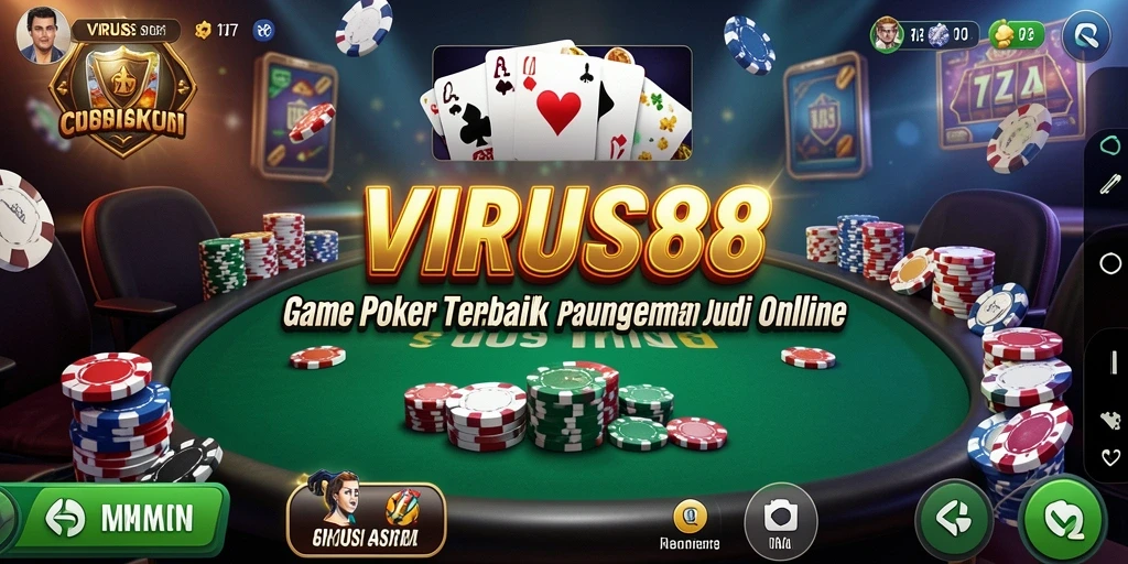 Tampilan gameplay Poker yang mendebarkan dari VIRUS88.